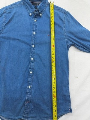 Tommy Hilfiger Men's Real Indigo Denim Button-Down Shirt M Long Sleeve