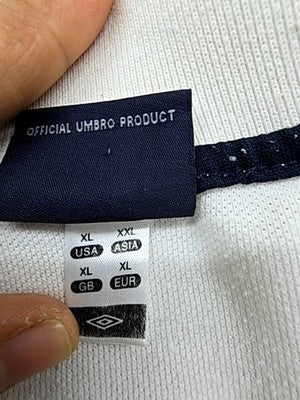 Umbro Men's White Polo Shirt XL Short Sleeve Button Regular