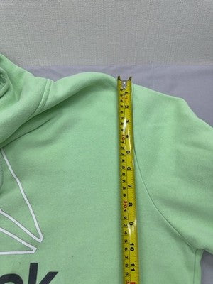 Reebok Green Fleece Pullover Hoodie XL Logo Long Sleeve