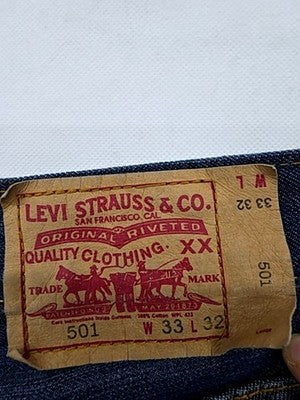 Levi's 501 Original Fit Straight Leg Jeans 33x32 Dark Wash