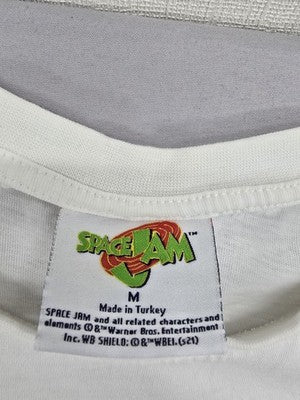 Primark Men's Space Jam Looney Tunes White Cotton M Short Sleeve T-Shirt