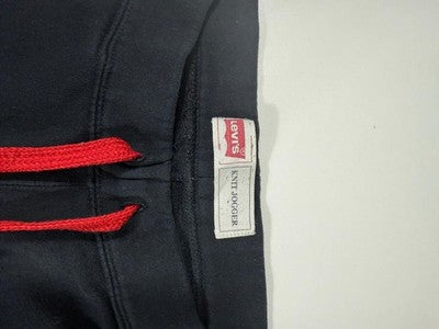 Levi'S Boys Black Jogger Pants Knit Tapered Leg Side Stripe Casual Logo