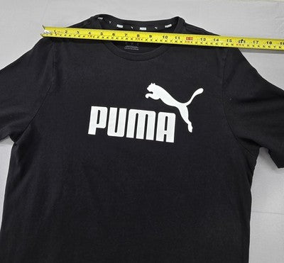 Puma Essentials Men's Black Logo Tee S Short Sleeve Cotton