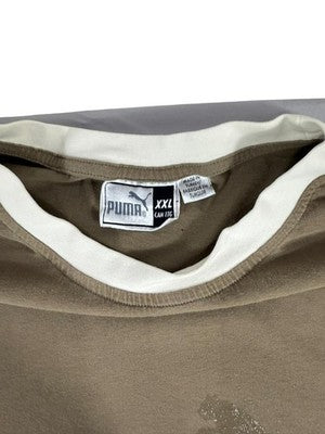 Puma Men's XXL Brown Short Sleeve Crew Neck Ribbed Tee with Logo
