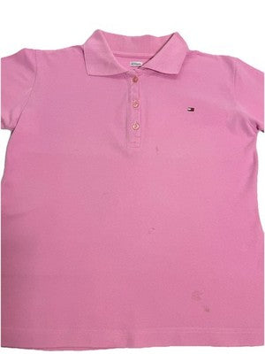 Tommy Hilfiger Men's Golf Polo Shirt L Classic Pink Cotton Short Sleeve Casual