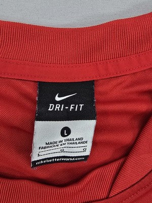Nike Men's L Red Dri-FIT Soccer Jersey Short Sleeve Mesh