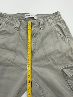 Bershka Unisex Gray Cargo Pants Size M Relaxed Cotton Drawstring