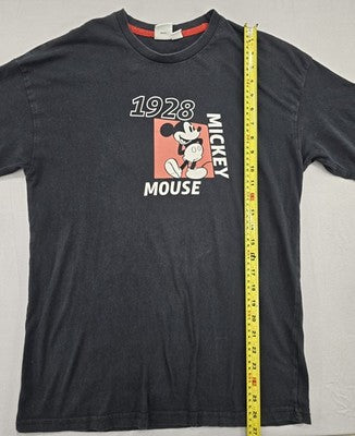 Disney Mickey Mouse Black Graphic T-Shirt XL Men's Cotton