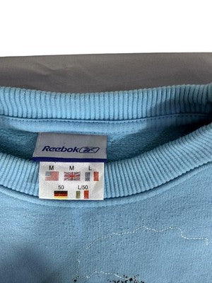 Reebok Light Blue Crewneck Fleece Sweatshirt Medium Men