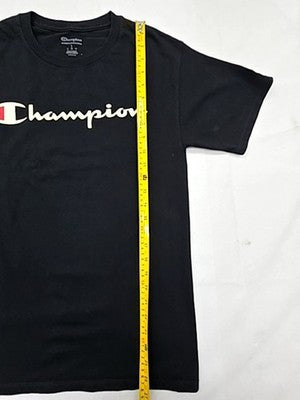Champion Men's Black S Short Sleeve T-Shirt Cotton Regular Fit