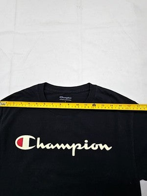 Champion Men's Black S Short Sleeve T-Shirt Cotton Regular Fit
