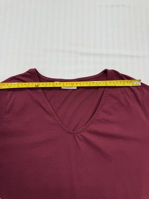 John Baner Kids Burgundy V-Neck Graphic Football T-Shirt Size 10/12 Regular