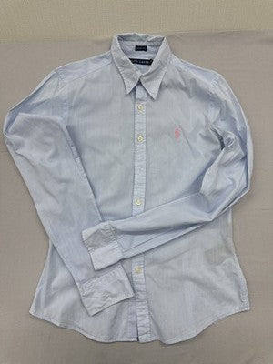 Ralph Lauren Women's Blue Shirt – Size 4, Skinny Fit, Logo – Ref 2FCE8