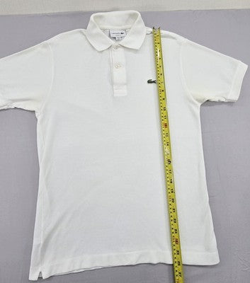 Lacoste L.12.12 White Cotton Polo Shirt Small Classic Fit