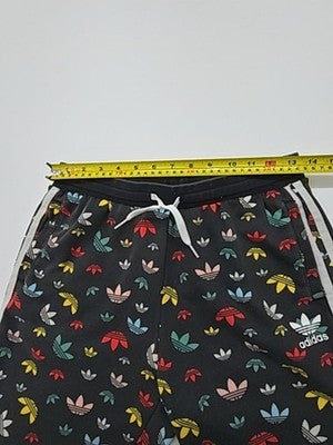 adidas Boys Black Multi Logo Shorts Size 13-14Y Drawstring Pockets BNWT