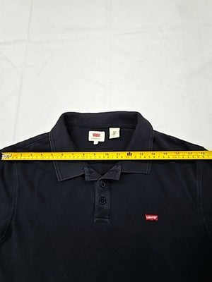 Levi's Men's Black Short Sleeve Polo Shirt L Cotton Logo