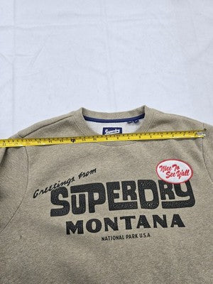 Superdry Men's Montana Grey Crewneck Graphic Sweatshirt M