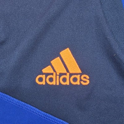 Adidas Men's XL Navy/Red Striped Soccer Jersey V-Neck 3 Stripes