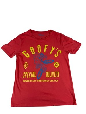 Disney Goofy Mickey Mouse Red Short Sleeve T-Shirt Size L