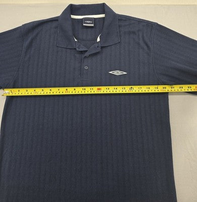 Umbro Men's Navy Short Sleeve Polo Shirt M 38/40 Cotton Blend