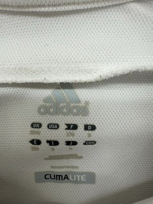 Adidas Men's L White Polo Shirt Climalite Moisture-Wicking