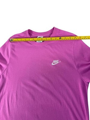 Nike Women's Pink Sportswear Club T-Shirt M Embroidered Logo Cotton