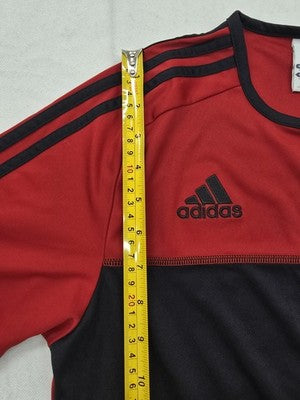 Adidas Men's Red Striped Short Sleeve Crewneck T-Shirt Regular Thailand