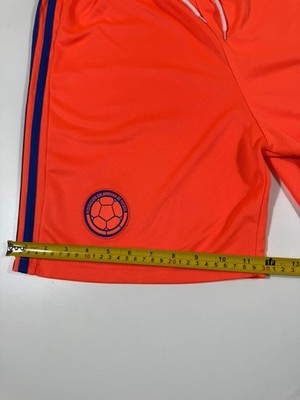 Adidas Orange Soccer Shorts M Elastic Waist Drawstring Polyester Thailand