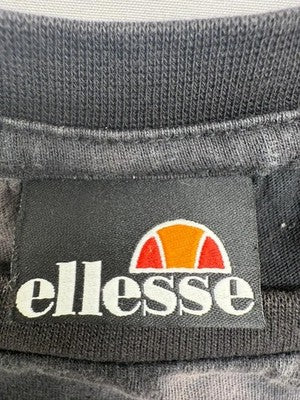 Ellesse Black Tie Dye Women's T-Shirt UK 12 Short Sleeve Logo