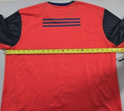 Adidas Climacool Men's XL Red/Black 3-Stripes Athletic Tee
