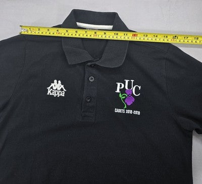Kappa Black Cotton Polo Shirt Men's M Short Sleeve Embroidered Logo