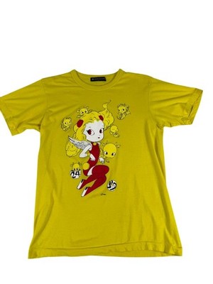 Vintage 24Hr TV Yellow Angel Anime T-Shirt M Women Cotton Crew Neck