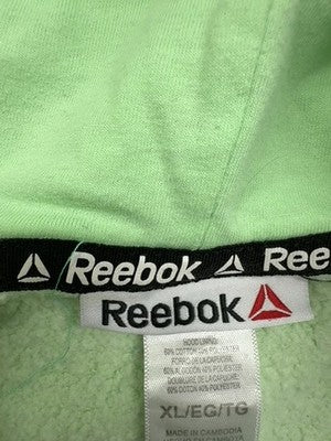 Reebok Green Fleece Pullover Hoodie XL Logo Long Sleeve