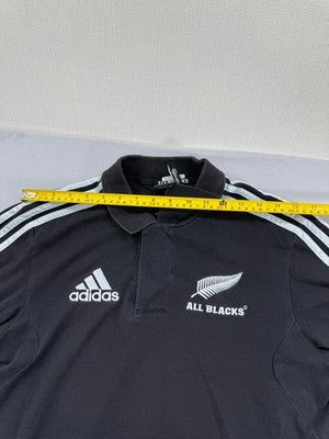 Adidas Men's Black All Blacks Rugby Polo Shirt Size S