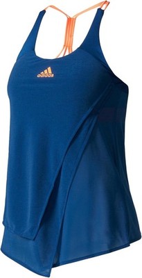 Adidas Navy Blue Orange Women's Tennis Tank Top Athletic Small