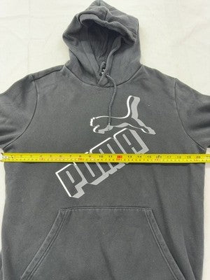 Puma Men's Gray Fleece Hoodie M Regular Fit Long Sleeve
