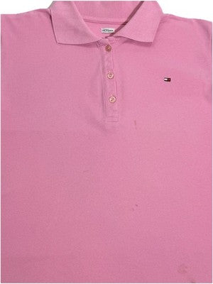Tommy Hilfiger Men's Golf Polo Shirt L Classic Pink Cotton Short Sleeve Casual
