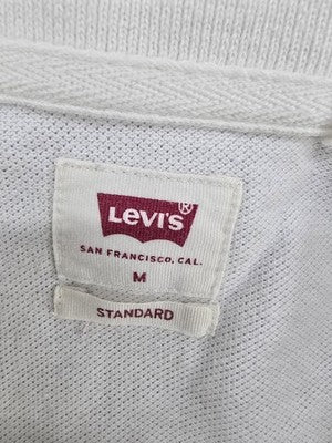 Levi's Men's White Cotton Polo Shirt M Relaxed Fit Short Sleeve