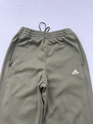Adidas Men's Green Track Pants M Elastic Waist Drawstring Side Zips
