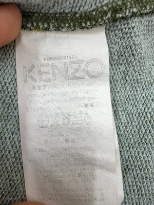Kenzo Green Crewneck Sweatshirt S Embroidered Tiger Logo Cotton