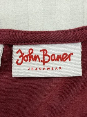 John Baner Kids Burgundy V-Neck Graphic Football T-Shirt Size 10/12 Regular