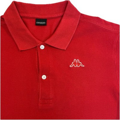 Kappa Men's Polo Shirt Red Cotton Size 5Xl Casual Sportswear