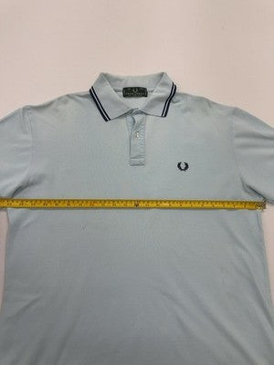Fred Perry Boys Light Blue Waffle Polo Shirt Size 14/16 Regular