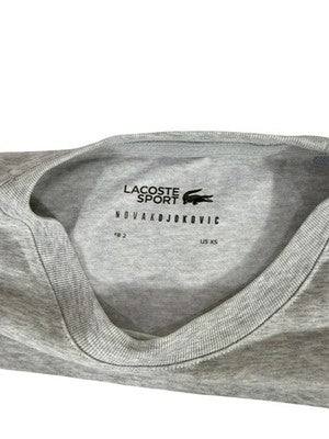 Lacoste Novak Djokovic Tennis T-Shirt XS Grey Crewneck Cotton