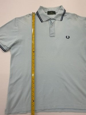 Fred Perry Boys Light Blue Waffle Polo Shirt Size 14/16 Regular
