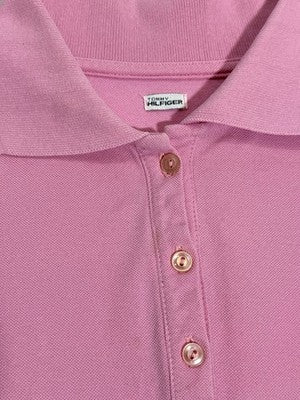 Tommy Hilfiger Men's Golf Polo Shirt L Classic Pink Cotton Short Sleeve Casual