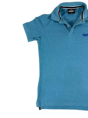 Superdry Men's Small Royal Blue Cotton Polo Shirt