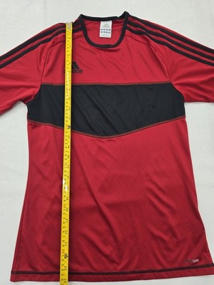 Adidas Men's Red Striped Short Sleeve Crewneck T-Shirt Regular Thailand