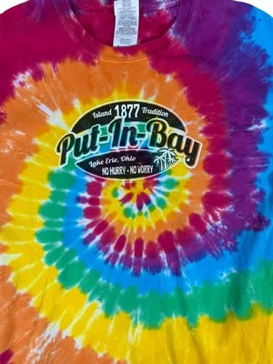 Gildan Tie Dye Short Sleeve Crewneck T-Shirt M Put-in-Bay