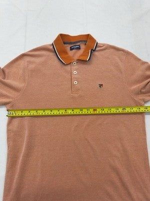 Jack & Jones Men's Terracotta Cotton Polo Shirt Short Sleeve M